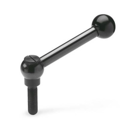 GN 6337.3 Verstellbare Kugelgriffe, mit Gewindestift, Stahl Form: N - Griff schräg