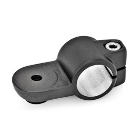 GN 278 Laschen-Klemmverbinder, Aluminium Form: OZ - ohne Zentrieransatz (glatt)<br />Oberfläche: SW - schwarz, RAL 9005, strukturmatt