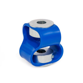 GN 2250 Doppelschlaufenkupplungen, Stahl / Edelstahl, mit Gewindestift Werkstoff: ST - Stahl<br />Werkstoff (Schlaufe): S - Thermoplastisches Elastomer (TPE)