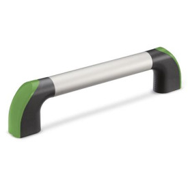GN 767.1 Bügelgriffe, Aluminium / Kunststoff Farbe (Endkappen): DGN - grün, RAL 6017, glänzend