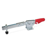 Schnellspanner, Stahl, Spannhebel horizontal, mit Verriegelung, mit waagrechtem Fuß, mit verlängertem Spannarm