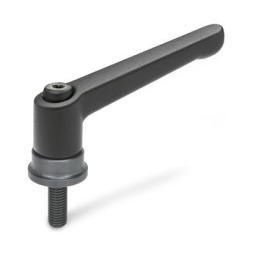 GN 300.4 Verstellbare Klemmhebel mit Spannkraft-Verstärkung, Schraube Stahl Farbe: SW - schwarz, RAL 9005, strukturmatt