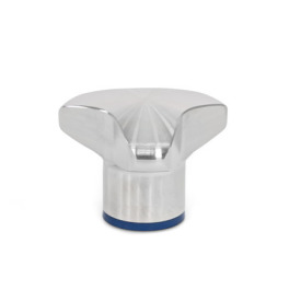 GN 5445 Dreisterngriffe, Edelstahl, Hygienic Design Oberfläche: MT - mattiert (Ra < 0,8 µm)<br />Werkstoff (Dichtring): H - HNBR