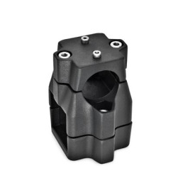 GN 135.1 Verfahrschlitten für Lineareinheiten, Aluminium Oberfläche: SW - schwarz, RAL 9005, strukturmatt<br />d<sub>1</sub> / s<sub>1</sub>: B - Bohrung<br />d<sub>2</sub> / s<sub>2</sub>: V - Vierkant