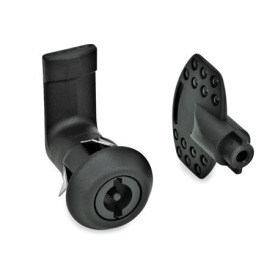 GN 115.5 Chiusure per montaggio a scatto Tipo: VDE - Con doppia mappa<br />Finitura: SW - Nero, RAL 9005, finitura strutturata<br />N° identificativo: 1 - Corpo di contenimento serratura con arresto tondo