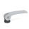 GN 927.4 Exzenterspanner, Hebel Zink-Druckguss, mit Edelstahl-Innengewinde Form: B - Kunststoff-Auflagescheibe ohne Stellmutter
Farbe: S - silber, RAL 9006