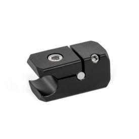 GN 476.2 Reling-T-Klemmhalter, Aluminium, teilbar Oberfläche: ELS - <br />Form: A - mit Bohrung