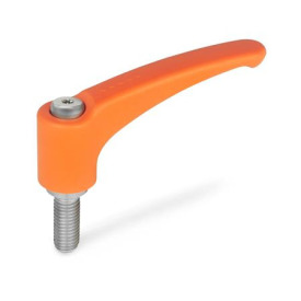 GN 604.1 Verstellbare Klemmhebel, Kunststoff, Schraube Edelstahl Farbe: OR - orange, RAL 2004, matt