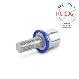 GN 1580 Schrauben, Edelstahl, Hygienic Design Oberfläche: PL - poliert (Ra < 0,8 µm)<br />Werkstoff (Dichtring): H - HNBR