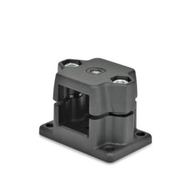 GN 147.7 Flansch-Rastschlitten, Aluminium Form: G - mit Gewinde<br />Oberfläche: SW - schwarz, RAL 9005, strukturmatt