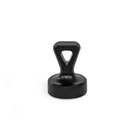 GN 53.3 Haftmagnete, Scheibenform, mit Griffstück, mit Kunststoffgehäuse Form: B - mit Öse<br />Farbe: SW - schwarz, RAL 9004