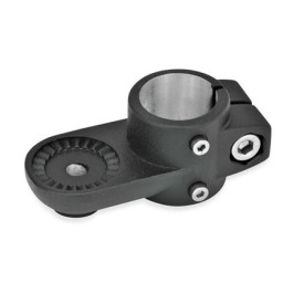 GN 274.1 Laschen-Verfahrschlitten, Aluminium d1: B - Bohrung<br />Form: IV - mit Innenverzahnung<br />Oberfläche: SW - schwarz, RAL 9005, strukturmatt
