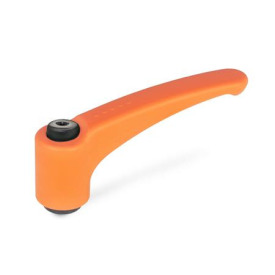 GN 604 Verstellbare Klemmhebel, Kunststoff, Buchse Stahl Farbe: OR - orange, RAL 2004, matt
