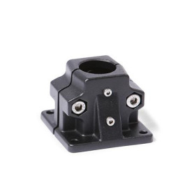 GN 165.1 Fuß-Verfahrschlitten für Lineareinheiten, Aluminium Bildvarianten: B - Bohrung<br />Oberfläche: SW - schwarz, RAL 9005, strukturmatt