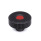 GN 534 Manopole zigrinate, plastica, calottina colorata Colore calottina: DRT - rosso, RAL 3000, finitura mat