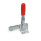 GN 810 Schnellspanner, Stahl, Spannhebel vertikal, mit waagrechtem Fuß Form: A - offener Spannarm, mit 2 Flankenscheiben