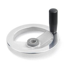 GN 322.5 Sicherheits-Handräder, Aluminium, mit Nadellager Form: D - mit drehbarem Stahlgriff