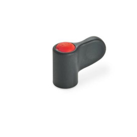 GN 635 Flügelmuttern, Kunststoff Farbe der Abdeckkappe: DRT - rot, RAL 3000, matt