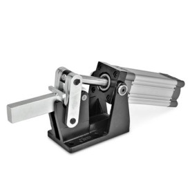 GN 861 Schnellspanner, Stahl, pneumatisch, schwere Ausführung, mit Magnetkolben 