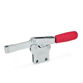 GN 820.1 Schnellspanner, Stahl, Spannhebel horizontal, mit senkrechtem Fuß Form: P - massiver Spannarm mit Halteschelle zum Anschweißen