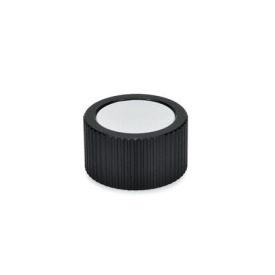 GN 726 Drehknöpfe, Aluminium, schwarz eloxiert Form: N - Deckel neutral<br />Kennziffer: 2 - mit Spannzange