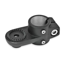 GN 274.1 Laschen-Verfahrschlitten, Aluminium d1: B - Bohrung<br />Form: AV - mit Außenverzahnung<br />Oberfläche: SW - schwarz, RAL 9005, strukturmatt