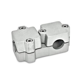GN 194 Winkel-Klemmverbinder, Aluminium d<sub>1</sub> / s<sub>1</sub>: B - Bohrung<br />d<sub>2</sub> / s<sub>2</sub>: B - Bohrung<br />Oberfläche: BL - blank, matt gestrahlt