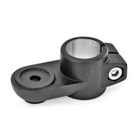 GN 274 Laschen-Klemmverbinder, Aluminium Form: MZ - mit Zentrieransatz<br />Oberfläche: SW - schwarz, RAL 9005, strukturmatt