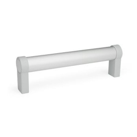 GN 333.1 Rohrgriffe, Aluminium / Zink-Druckguss Form: A - Montage von der Rückseite (Gewinde-Sackloch)<br />Oberfläche: ES - eloxiert, naturfarben