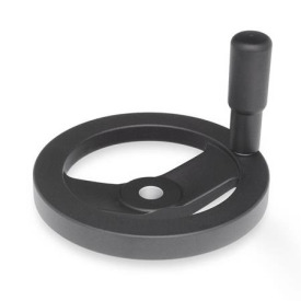 GN 324 Speichenhandräder, schwarz,  kunststoffbeschichtet Bohrungskennzeichnung: B - ohne Nabennut<br />Form: R - mit drehbarem Griff