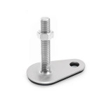 Stellfüße, Edelstahl 1.4404 (A4), mit Befestigungslasche, Tropfenform