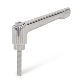 GN 300.6 Verstellbare Klemmhebel, Edelstahl, poliert, mit Schraube Form: IS - mit Innensechsrund