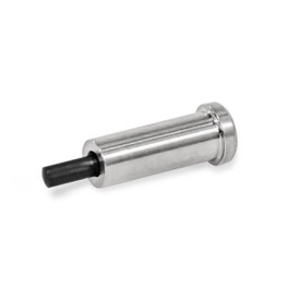 GN 614.6 Federnde Druckstücke, ohne Gewinde, mit Bund Form: KN - Edelstahl, normaler Federdruck