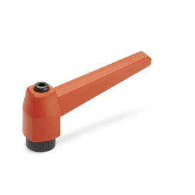 GN 500 Verstellbare Klemmhebel, Kunststoff, Buchse Stahl Farbe: OR - orange, RAL 2004, matt