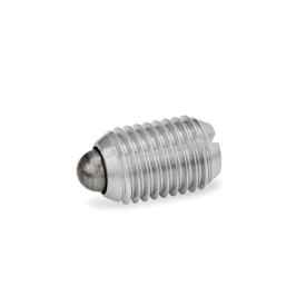 GN 615.1 Federnde Druckstücke Stahl / Edelstahl, mit Bolzen, mit Schlitz Form: BN - Edelstahl, normaler Federdruck