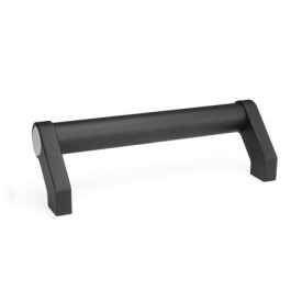 GN 333 Maniglie tubolari, alluminio / lega di zinco pressofusa Tipo: A - Montaggio dal retro (foro cieco filettato)<br />Finitura: SW - Nero, RAL 9005, finitura strutturata