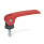 GN 927 Exzenterspanner mit Schraube, Hebel Zink-Druckguss Form: B - Kunststoff-Auflagescheibe ohne Stellmutter
Farbe: R - rot, RAL 3000