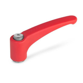 GN 602.1 Verstellbare Klemmhebel, Zink-Druckguss, Buchse Edelstahl Farbe: RS - rot, RAL 3000, strukturmatt