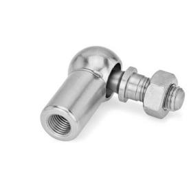 DIN 71802 Winkelgelenke, Edelstahl Form: CSN - mit Gewindezapfen, mit Sicherungsbügel