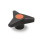 GN 533.6 Dreisterngriffe, Softline, Buchse Messing / Edelstahl Farbe der Abdeckkappe: DOR - orange, RAL 2004, matt