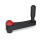 GN 670 Handkurbeln, Kunststoff Farbe der Abdeckkappe: DRT - rot, RAL 3000, matt