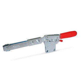GN 820.4 Schnellspanner, Stahl, Spannhebel horizontal, mit Verriegelung, mit senkrechtem Fuß, mit verlängertem Spannarm Form: VL - Spannarm verlängert mit Langloch und 2 Flankenscheiben