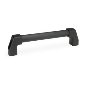 GN 667.2 Maniglie a ponte per armadi, tubolare in alluminio/acciaio INOX, montaggio dal lato posteriore Finitura: SW - Nero, RAL 9005, finitura strutturata