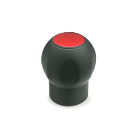 GN 675.1 Kugelgriffe, mit Abdeckkappe, Kunststoff, Softline Farbe der Abdeckung: DRT - rot, RAL 3000, matt