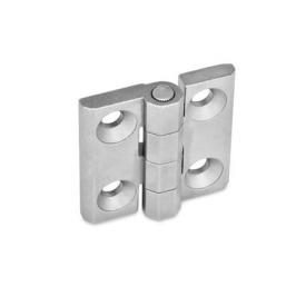 GN 237 Scharniere, Edelstahl Werkstoff: NI - Edelstahl<br />Form: A - 2x2 Bohrungen für Senkschrauben
