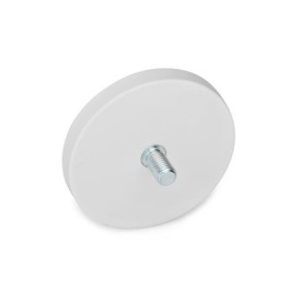 GN 51.3 Haltemagnete mit Gewindezapfen, mit Gummiummantelung Farbe: WS - weiß