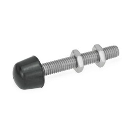GN 708.1 Andrückschrauben, Edelstahl, mit Gummi-Druckstück Werkstoff: NI - Edelstahl<br />Form: B - ballige Druckfläche