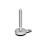 GN 33 Piedini di livellamento, acciaio INOX, con disco antiscivolo, con flangia di montaggio Form: B1 - Finitura matt da sabbiatura, fondo in gomma, colore nero
Versione (vite): V - Senza dado, esagono esterno in alto e sede per chiave in basso
