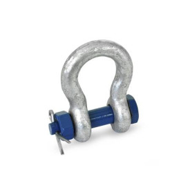 GN 585 Schäkel, Vergütungsstahl, geschweifte Ausführung Form: B - Bolzen mit Mutter und Splint