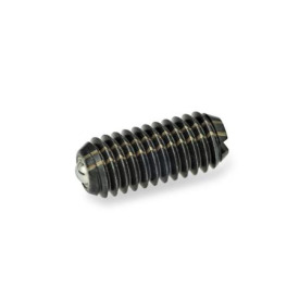 GN 615.8 Pressori a molla, sfera con cuscinetto a frizione, con intaglio, acciaio Tipo: KS - Acciaio, carico della molla elevato
